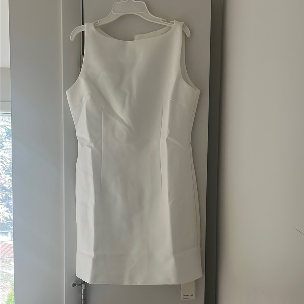 NWT Commense: Elegant White Sleeveless Dress